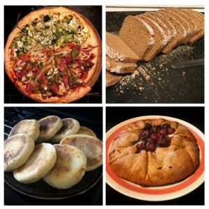 four photos of homemade baked goods